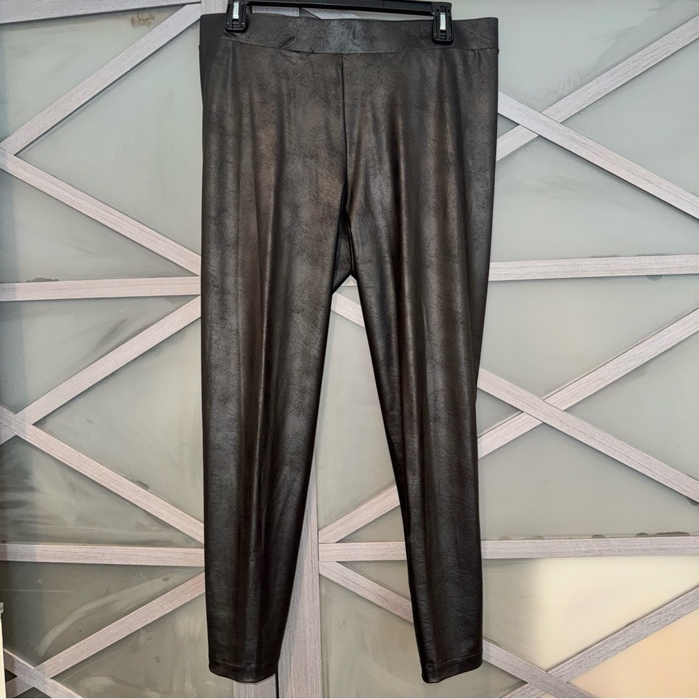 Vince Camuto Black Faux Leather Stretch Pants XL